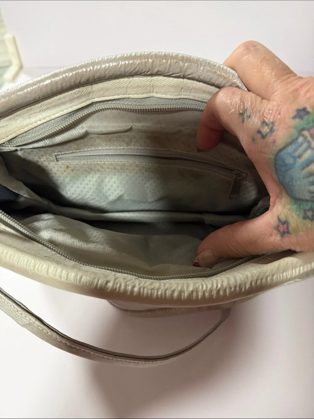 Eel skin Light Gray Crossbody Bag - Sleek Everyday Shoulder Bag